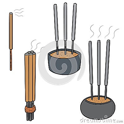 Vector set of incense stick Vector Illustration