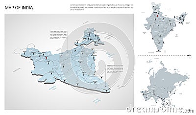 Vector set of India country. Vector Illustration