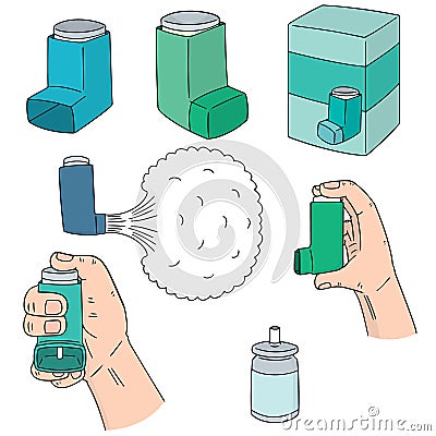 Vector set of inhalation medicine Vector Illustration