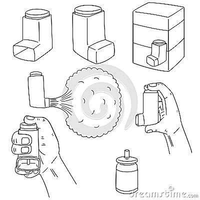 Vector set of inhalation medicine Vector Illustration