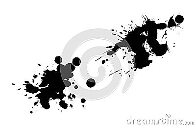 Vector set of ink splashes blots splatter collection grunge design element and art messy backdrop color dirty liquid Vector Illustration