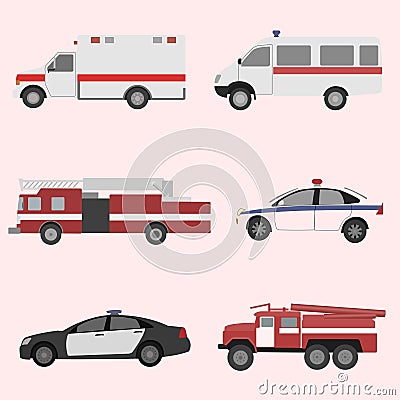 Vector set of the isolated transport icons. Vector Illustration