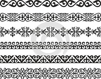 Vector set of Kazakh national ornaments. Vector Illustration