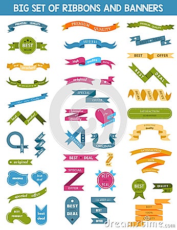 Vector set of labels, stickers and ribbons Stock Photo