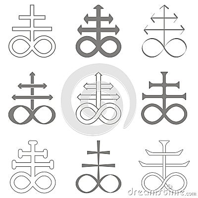 Vector set with Leviathan Cross Vector Illustration