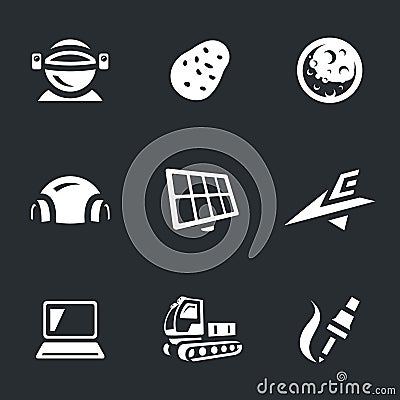 Vector Set of Mars Exploration Icons. Vector Illustration