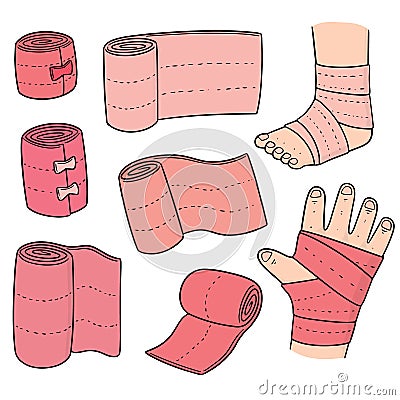 Vector set of medical bandage Vector Illustration