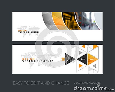 Vector set of modern horizontal website banners with colourful g Vector Illustration