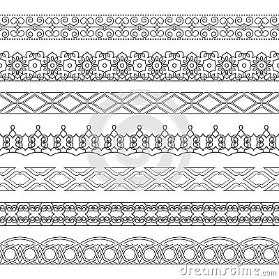 Vector set of monochrome dividers Vector Illustration