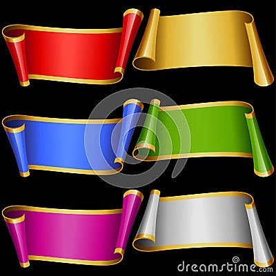 Vector set of Multicolor Banner Ribbons Vector Illustration