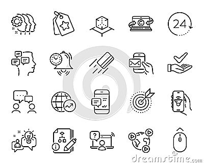 Vector set of Music app, Idea and Algorithm line icons set. Vector Vector Illustration