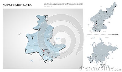 Vector set of North Korea country. Vector Illustration