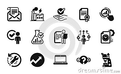 Vector set of Notebook, Certificate and Mail newsletter icons simple set. Vector Vector Illustration