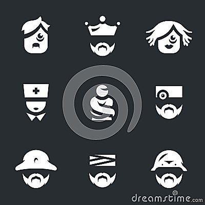 Vector Set of Nuthouse Icons. Vector Illustration