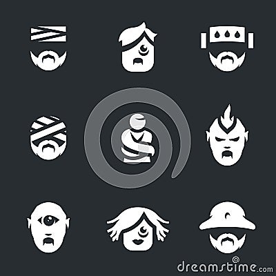 Vector Set of Nuthouse people Icons. Vector Illustration