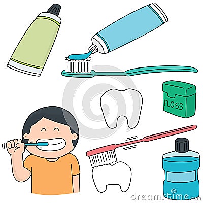 Vector set of oral care Vector Illustration