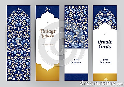 Vector set of ornate Eastern cards. Vector Illustration