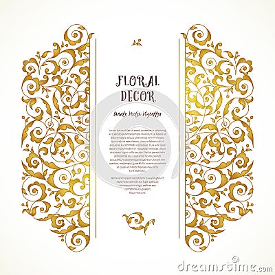 Vector set of ornate frame in Eastern style. Vector Illustration