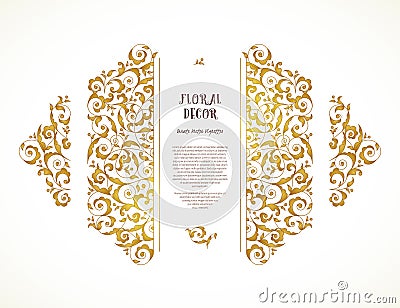 Vector set of ornate frame in Eastern style. Vector Illustration