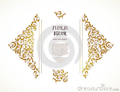 Vector set of ornate frame in Eastern style. Vector Illustration