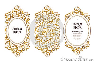 Vector set of ornate frame in Eastern style. Vector Illustration