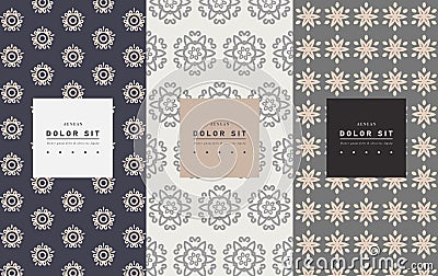 Vector set of packaging design templates, linear patterns Vector Illustration