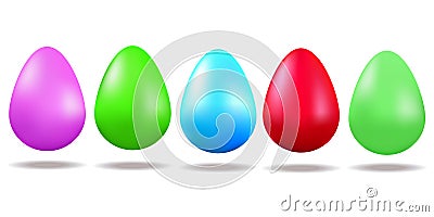 Vector. Set of painted eggs. Easter. Spring Stock Photo