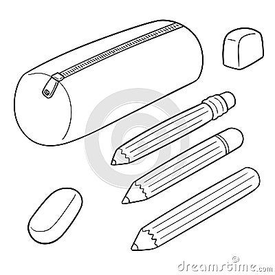 Vector set of pencil case Vector Illustration