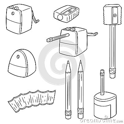 Vector set of pencil sharpener Vector Illustration