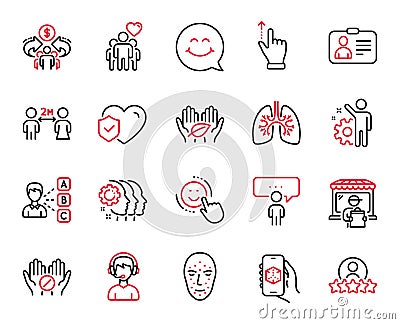 Vector Set of People icons related to Face biometrics, Social distancing and Employees teamwork. Vector Vector Illustration