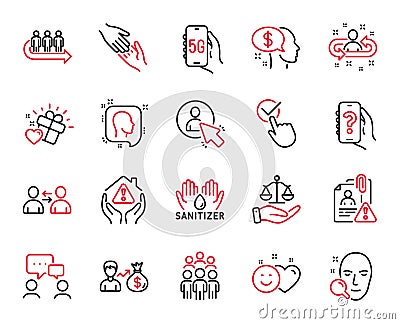 Vector Set of People icons related to Face search, Helping hand and Sallary. Vector Vector Illustration