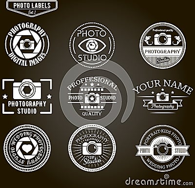 Vector set of photography logo templates. Photo Vector Illustration