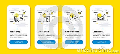 Vector set of Pie chart, Payment and Payment method line icons set. Vector Vector Illustration