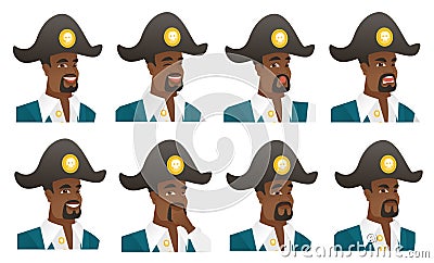 Vector set of pirate characters. Vector Illustration