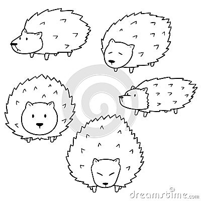 Vector set of porcupine Vector Illustration