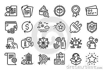 Vector set of Rank star, Timer and Delivery service line icons set. Vector Vector Illustration