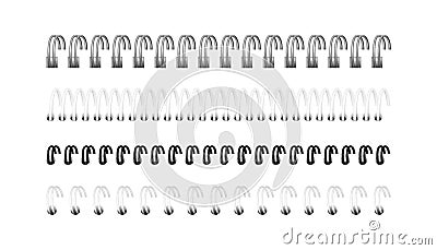 Vector set of realistic images of spirals for notebook Stock Photo