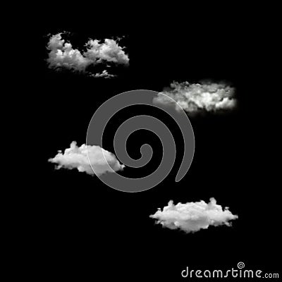 Vector set of realistic isolated cloud on the transparent background. Stock Photo