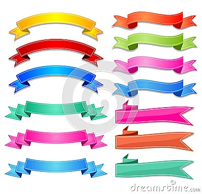 Vector set of Ribbons, Labels, Banners Stock Photo