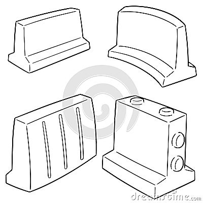 Vector set of road barriers Vector Illustration