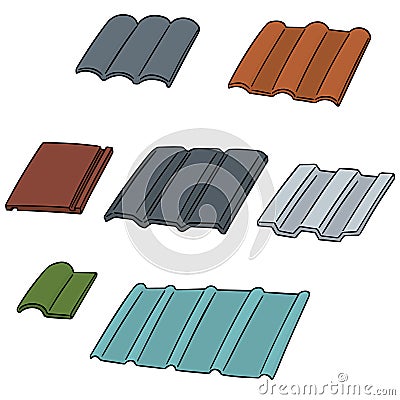 Vector set of roof tile Vector Illustration