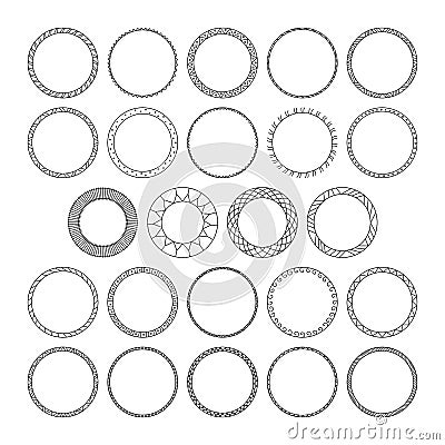 Vector set of round decorative patterns frame for design Vector Illustration