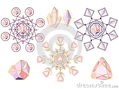 Vector crystals set Vector Illustration