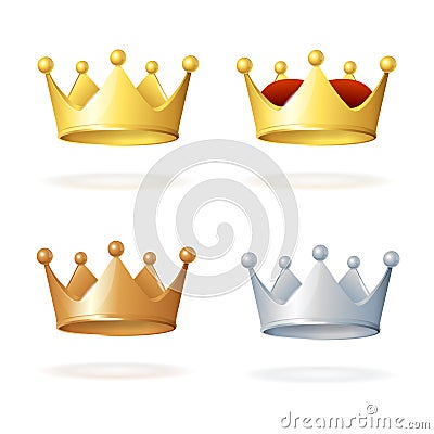 Vector. Set of royal crowns Vector Illustration