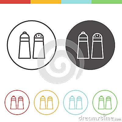 Salt and pepper vector icons Stock Photo