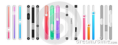 Vector set of scroll bars, volume or brightness sliders for website or web page Vector Illustration