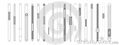 Vector set of scroll bars, volume or brightness sliders for website or web page Vector Illustration