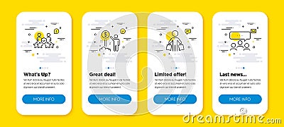 Vector set of Security agency, Income money and Buyer line icons set. Vector Vector Illustration