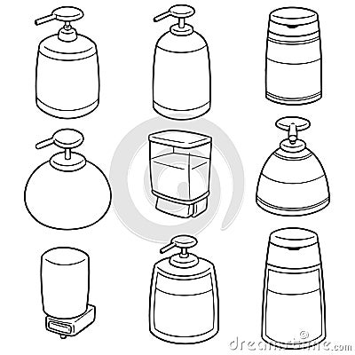 Vector set of shampoo and liquid soap bottle Vector Illustration