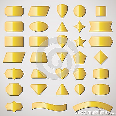 Vector set shapes and gold labels for message Vector Illustration